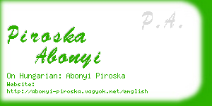 piroska abonyi business card